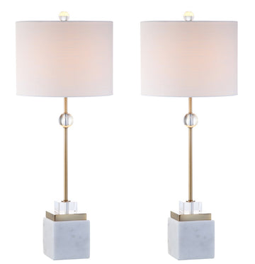 Dawson 30" Marble/Crystal LED Table Lamp - JONATHAN Y